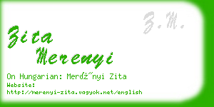 zita merenyi business card
